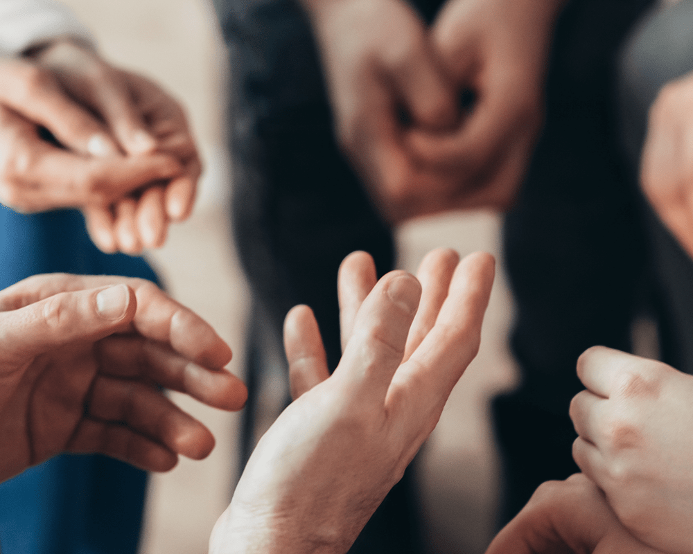 Hands in a circle